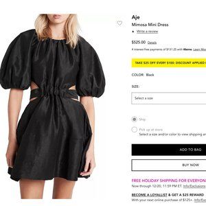 AJE Mimosa Cut Out Mini Dress
